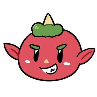 赤鬼の顔 鬼,節分,ファンタジー,キャラクター,かわいい,イラスト,立春,強い,強気,笑顔のイラスト素材