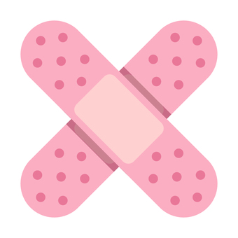 絆創膏アイコン2_ピンク 絆創膏,アイコン,治療,怪我,ばんそうこう,手当て,医療,保健室,ガーゼ,応急処置のイラスト素材