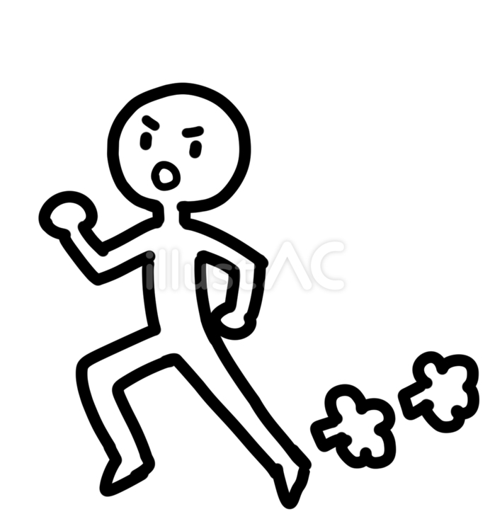 走る人　真剣な表情 棒人間,走る,ダッシュのイラスト素材