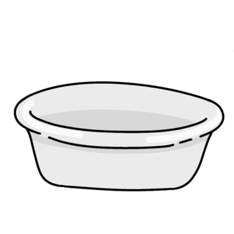 洗面器（白黒） 洗面器,お風呂,風呂,銭湯,温泉,器,容器,掬う,水,お湯のイラスト素材