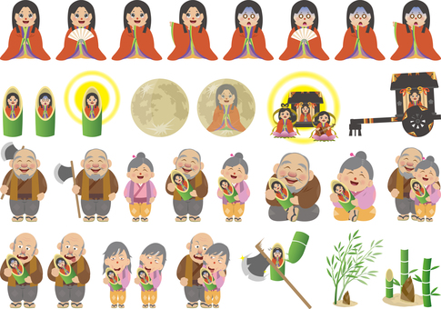 Illustration, princess kaguya, honest grandfather, honest grandmother, 