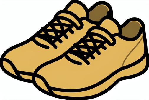 ベージュの室内シューズです。 室内,運動,シューズ,シンプル,靴,スポーツ,トレーニング,体育館,インドア,フィットネスのイラスト素材