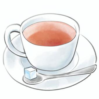 Illustration, black tea, hot tea, tea cup, 