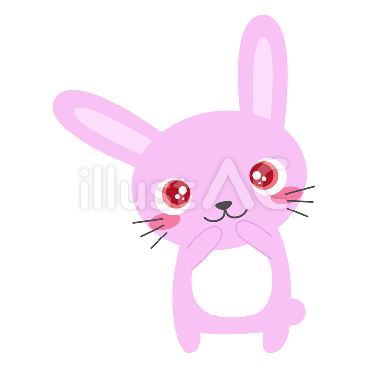 甘えるうさぎピンク うさぎ,甘える,ピンクのイラスト素材