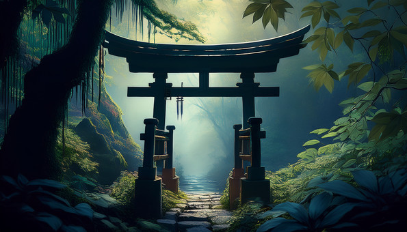 森の中の怪しい鳥居