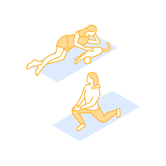 Illustration, yoga, yoga mat, people, 