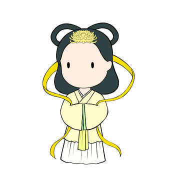 菊理媛神のイメージ 菊理媛神,菊理媛命,菊理姫,日本神話,女神,歴史,日本史,二頭身,かわいい,シンプルのイラスト素材