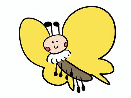 手書き風のちょうちょのイラスト