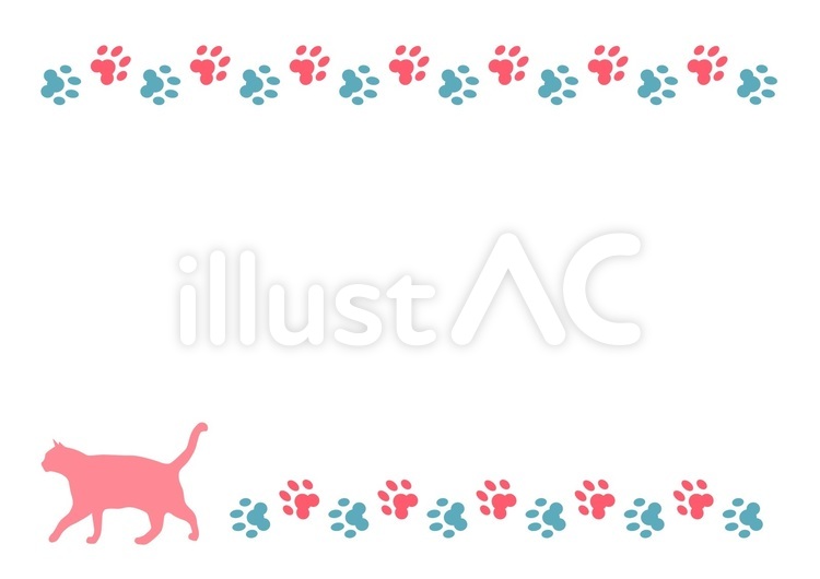 猫　フレーム　K ねこ,猫,ネコのイラスト素材