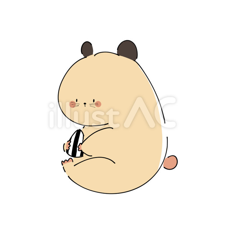 ひまわりの種を持つハムスター ハムスター,小動物,かわいいのイラスト素材