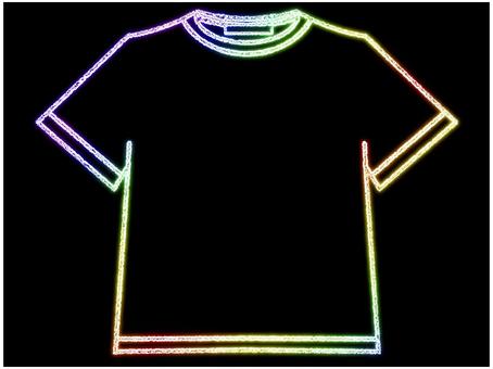 Tシャツのフレ−ム　ネオン　虹色