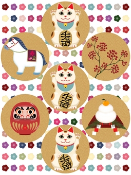 Illustration, midday, horse, lucky cat, 