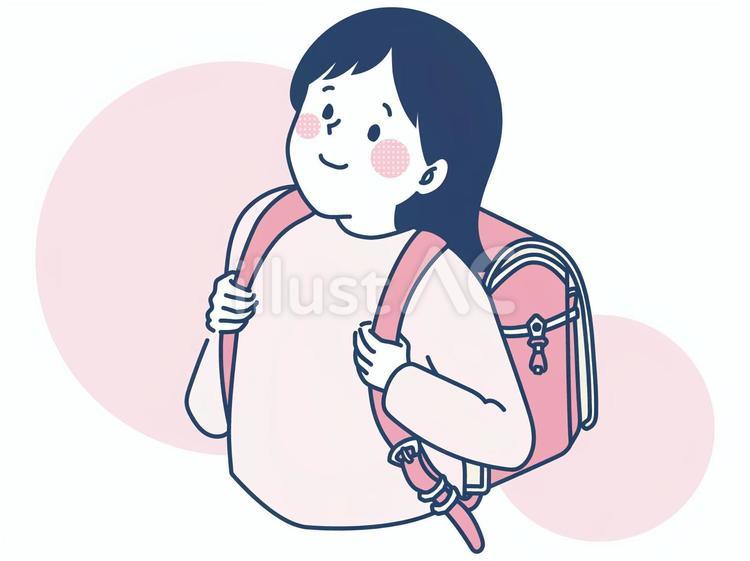 希望溢れる小学生 小学生,新しい,ランドセルのイラスト素材