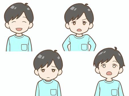 男性①_表情 キャラクター,男性,人物,表情,喜怒哀楽のイラスト素材