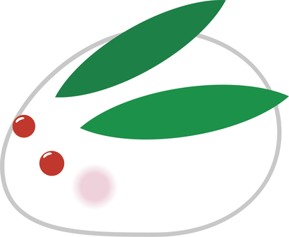 雪ウサギ 雪ウサギ,ウサギ,雪像,雪,冬,可愛い,縁起物,子孫繁栄,ナンテン,ユズリハのイラスト素材