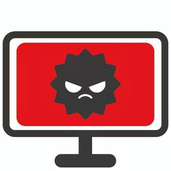 ウイルス感染したパソコン パソコン,コンピューター,cpu,ファイル,ウイルス,感染,マルウェア,スパイウェア,ランサムウェア,スパムのイラスト素材