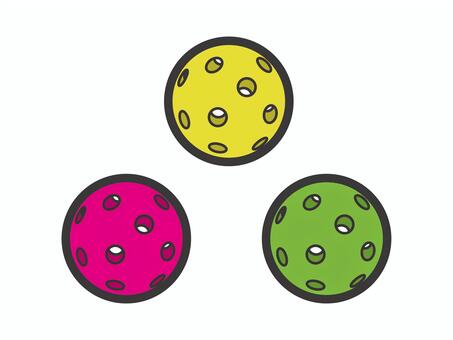 ピックルボール用ボール（屋内・３色）01 ピックルボール,ボール,スポーツ,スポーツ用品,セット,アイコン,マーク,シンプルのイラスト素材