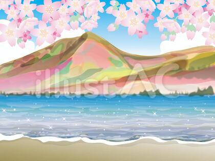 湖の四季(1)春の桜