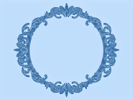 青いロココ調の楕円形の飾り枠背景 フレーム,背景,飾り枠,楕円,オーバル,豪華,横,エレガント,ロココ,バロックのイラスト素材