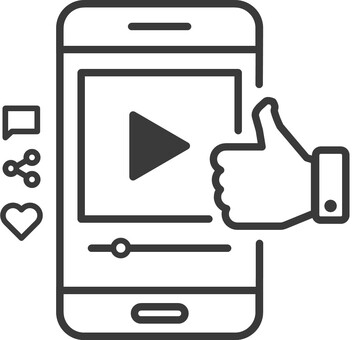 ショート動画・高評価アイコン ショート動画,高評価,sns,動画,スマートフォン,コンテンツ,いいね,web,シェア,コメントのイラスト素材