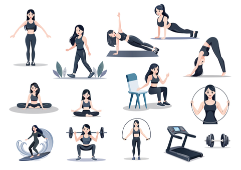 スポーツ・フィットネス関係のイラスト