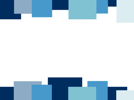 夏の上下を飾る青色ブロックのモダンな枠 フレーム,背景,夏,抽象,枠,幾何学,横,四角形,ブロック,タイルのイラスト素材