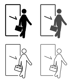 通勤かばんを持った退職する人や営業マン 退職,退社,退勤,帰社,営業,セールスマン,歩く,訪問営業,帰る,直帰のイラスト素材