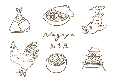 Illustration, nagoya, nagoya kalesi, shachihoko, 