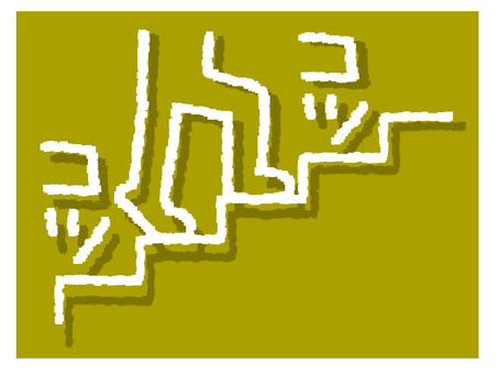 コツコツ コツコツ,文字絵,階段,脚,前進,pop調,手描き,素材,商用可,無料のイラスト素材