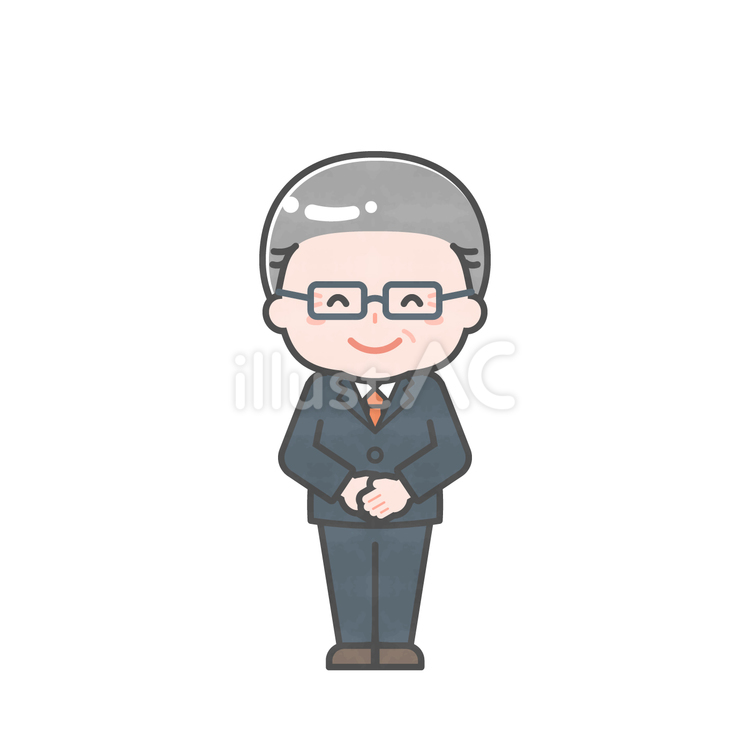 ミニ_単体_シニアの会社員男性01 男性,大人,シニアのイラスト素材