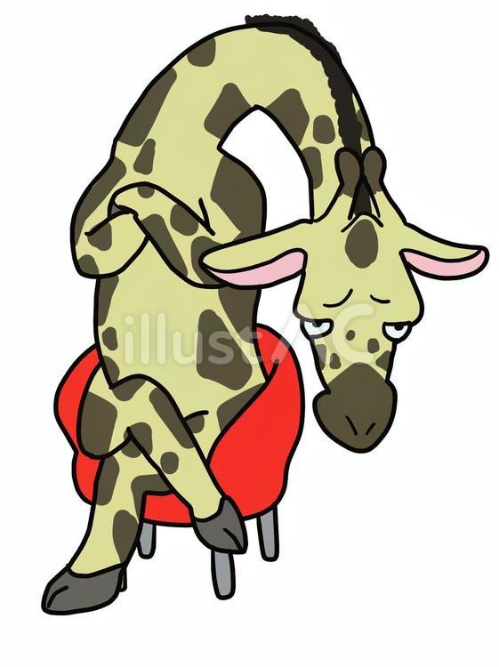 へぇ・・・ソースは？ キリン,腕組み,不信感のイラスト素材