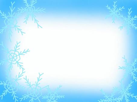 雪の結晶フレーム 雪,冬,季節,フレーム,結晶,冷たい,枠,装飾,タイトル,見出しのイラスト素材
