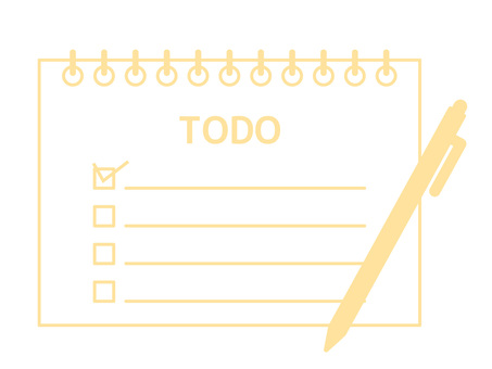 タスク管理・計画・ToDoリストとペン タスク管理・計画・ToDoリストとペン todo,チェックリスト,リングノート,ペン,タスク,管理,計画,目標,ビジネス,線画のイラスト素材