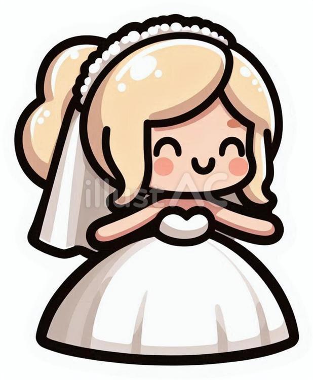 ドレス 新婦,ウェディングドレス,結婚式のイラスト素材