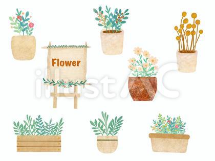 観葉植物のイラストセット