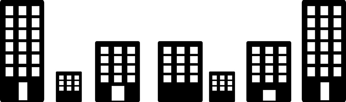ビル群のシルエット ビル群,ビル,マンション,タワー,アイコン,高層ビル,高層マンション,オフィス,会社,建物のイラスト素材