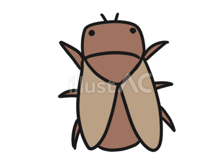 セミ(茶色)  シンプル挿絵イラスト 生き物,動物,セミのイラスト素材