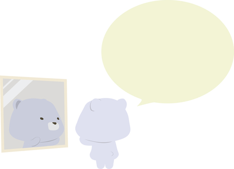 Mirror_bear_white_speech 氣球, JPG, PNG 和 AI Mirror_bear_white_speech 氣球, , JPG, PNG 和 AI