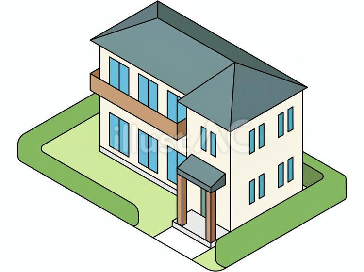 アイソメトリックの住宅イラスト 住宅,家,建物のイラスト素材