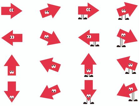 矢印のキャラクターセット 矢印のキャラクターセット 矢印,指す,キャラクター,かわいい,注目,ポイント,移動,向き,右,左のイラスト素材