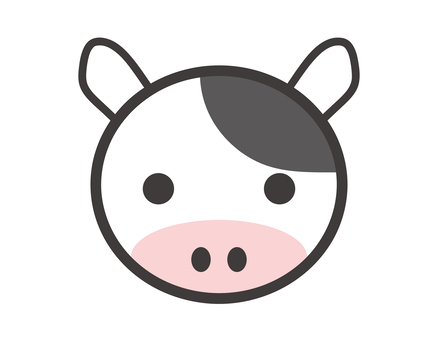 A cow, cattle, face, icon, JPG, PNG and AI