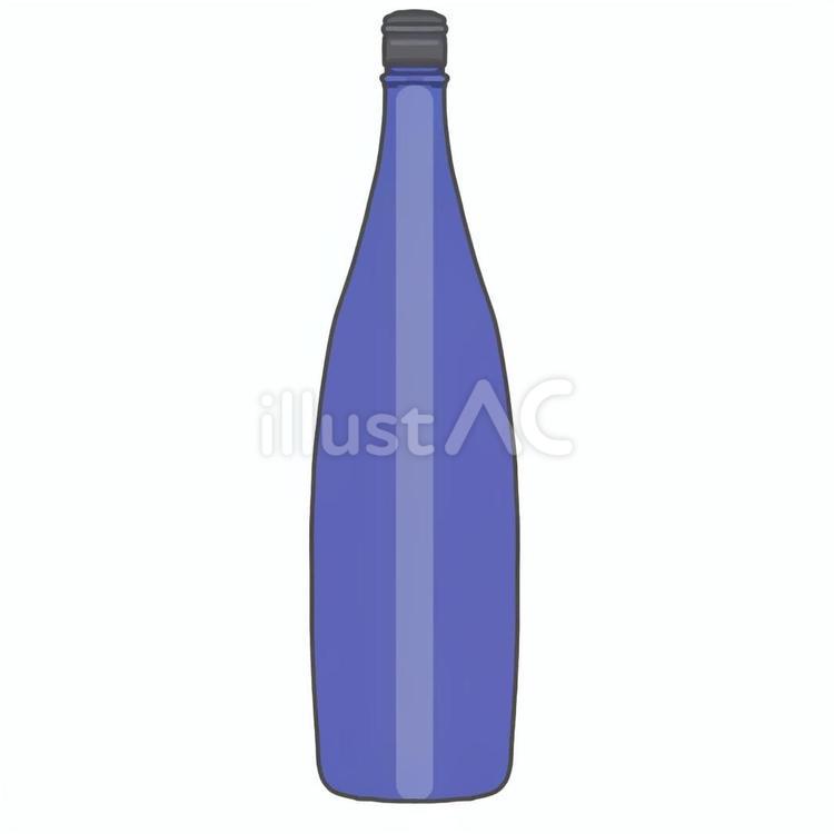 一升瓶　青 一升瓶,ガラス瓶,ボトルのイラスト素材