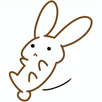 ゆるいうさぎこける うさぎ,兎,動物,キャラクター,マスコット,手描き,手書き,白,ゆるい,かわいいのイラスト素材