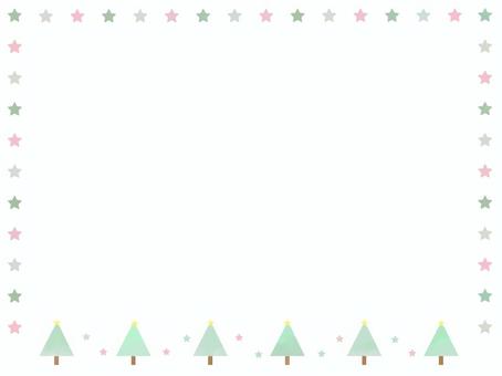 クリスマスツリーと星のラインフレーム クリスマスツリーと星のラインフレーム フレーム,クリスマス,クリスマスツリー,枠,星,囲み枠,飾り枠,見出し,タイトル,あしらいのイラスト素材