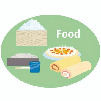 Food お米,升,そば,箸,ケーキのイラスト素材