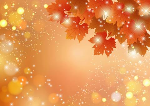 Autumn25173 カエデ,紅葉,キラキラ,赤,秋,パーティクル,背景,かわいい,壁紙,フレームのイラスト素材