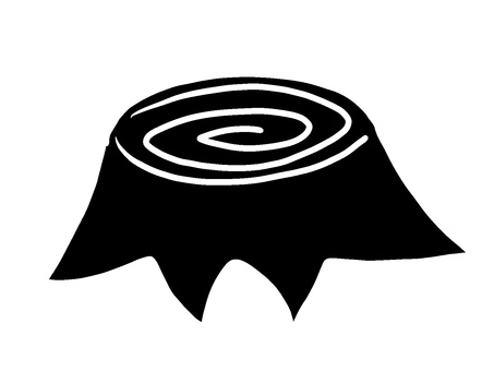 切り株シルエット 切り株,シルエット,年輪,手描き,自然,シンプル,ゆるい,コミカル,背景透過,伐採のイラスト素材