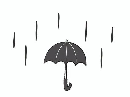 雨と傘 傘,雨,大雨,災害,防災,天気,気候,モノクロ,シンプル,イラストのイラスト素材
