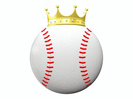 王冠と野球ボール 王冠,野球ボール,優勝,王者,アイコン,チャンピオン,野球のイラスト素材