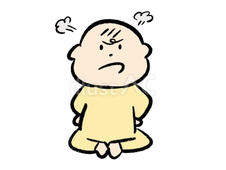 怒る赤ちゃん 赤ちゃん,新生児,乳児のイラスト素材